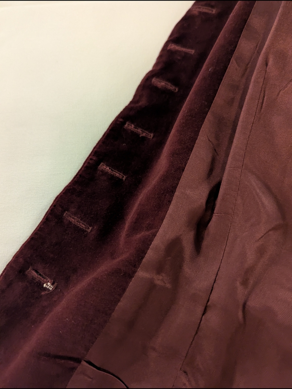 Vintage 90s Ralph Lauren Burgundy Plum Velvet Cropped Blazer Jacket Made in USA - Picture 12 of 16